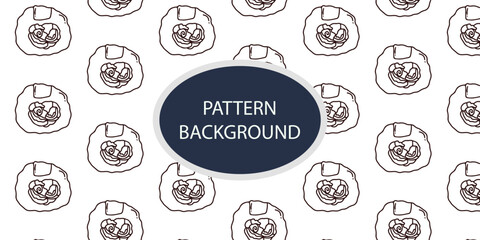 handrawn outline art sushi kawaii pattern ackground design