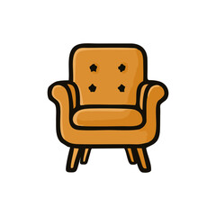 Chair vector chair icon seating illustration simple furniture graphic for office desk layout home living room decor digital flat chair for creative design element stock vector resource