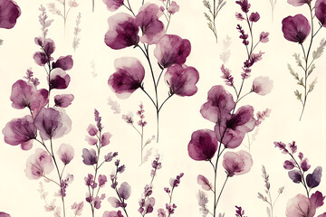 Joe Pye Weed Minimalist seamless pattern background vector, cute plants graphic