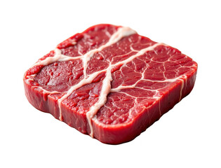 solo kobe beef cutlet on a white background, in a detailed style, with intricate lines, minimal shadow, bright light, high resolution