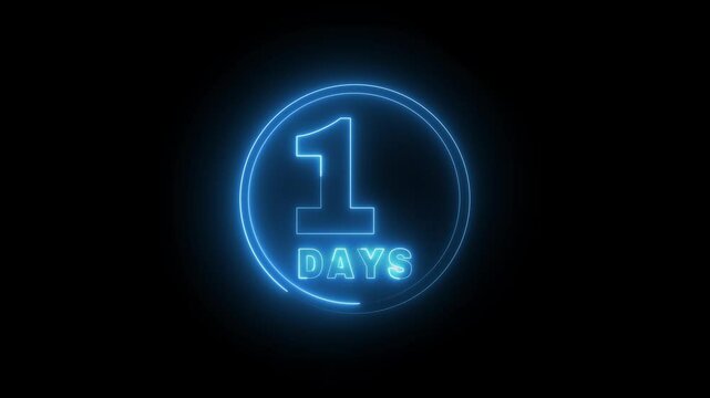 Neon calendar date animation.  Calendar time and date management schedule concept.