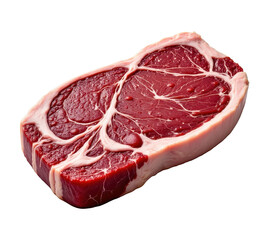solo wagyu rib cap steak on a white background, in a detailed style, with intricate lines, minimal shadow, bright light, high resolution