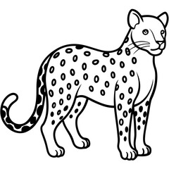 Fototapeta premium Leopard Layers line art vector