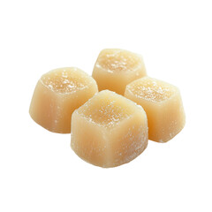 Organic sugar cubes arranged neatly on a white background ready for sweetening beverages and desserts