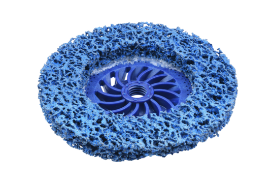 Grinding disc for stripping metal isolated on a white background. Coral disc for removing rust and paint 