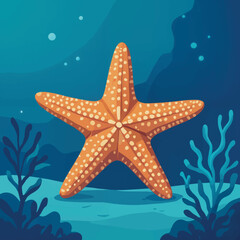 Starfish in underwater scene