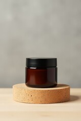 Amber Glass Jar Cosmetic Product Packaging Mockup