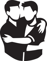 Silhouette illustration of friends sitting together and laughing for International Friendship Day