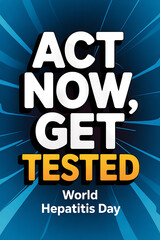 Naklejka premium World Hepatitis Day, syringe and vaccine vial. Hepatitis Day Story