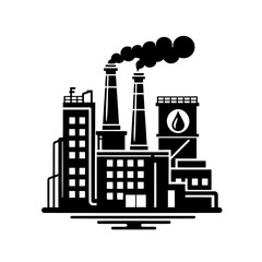 Obraz premium Industrial Factory: Pollution, Energy Production, and Manufacturing