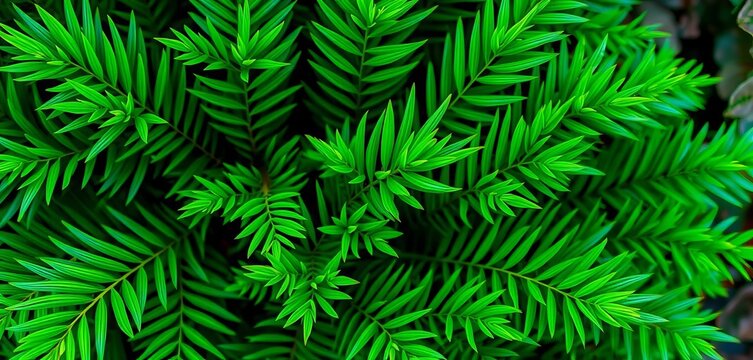 Lush, vibrant green cunninghamia lanceolata foliage, close-up,   forest,   landscape