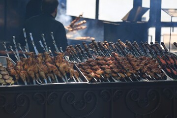 shish kebab on the barbecue