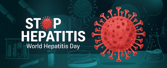 world hepatitis day Banner |  liver protection concept with shield and sparkles | hepatitis day Banner