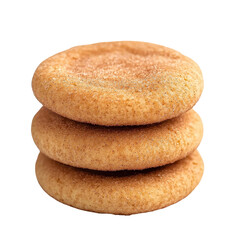 Freshly baked snickerdoodle cookies stacked on top of each other with a light cinnamon sugar coating