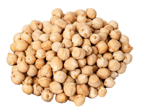Pile of kabuli chickpeas cut out