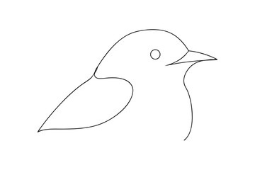 Simple line drawing of a small bird profile