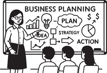 Cartoon vector illustration of business people icons with speech bubbles for communication and teamwork