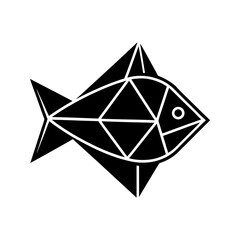 Geometric fish vector low poly fish logo icon vector illustration