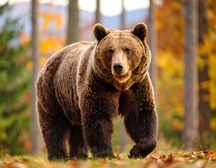 Big brown bear isolated on white background
