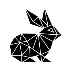 Geometric rabbit low poly bunny vector illustration logo icon