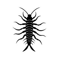 Silverfish vector illustration black insect logo icon vector illustration