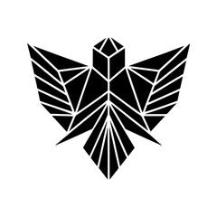 Geometric eagle vector illustration black bird logo icon vector illustration