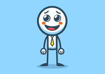 Cheerful little man in the form smiley