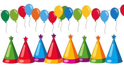 Colorful-Party-Hats-Illustration-Fun-Festive-Cone-Hats-with-Stars-Celebration-Birthday-Party-Decorations-Graphic-Design-Elements-Kids-Party-Supplies