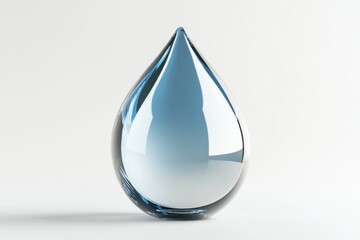 Fototapeta premium Large glass water drop isolated on white background