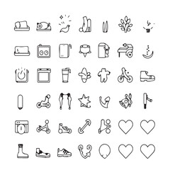 Fototapeta premium Collection of hand drawn line icons for web and app design