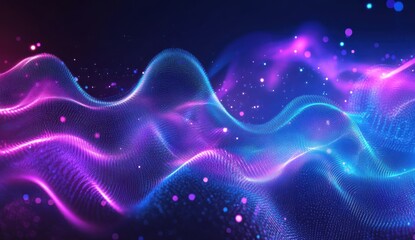 Fototapeta premium Abstract Background of Modern Technology Waves in Blue