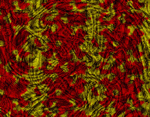 Abstract Red and Yellow Swirl Pattern with Cracks