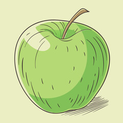  A green apple vector illustration