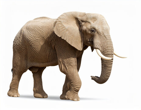 African elephant isolated on white background - Powered by Adobe
