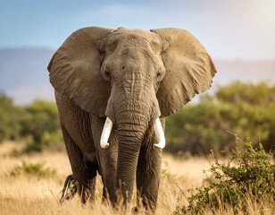 African elephant isolated on white background