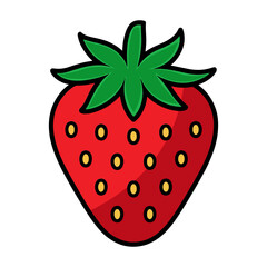 Obraz premium Cartoon strawberry illustration red fruit graphic