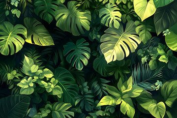 A vibrant display of tropical foliage.