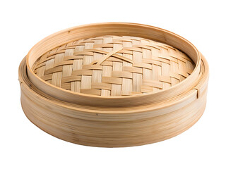 traditional vietnamese bamboo basket white background