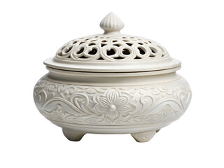 vietnamese incense burner ceramic white background