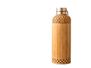 vietnamese bamboo water bottle isolated white background