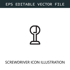 Screwdriver Icon Logo Vector Image in Black and White
