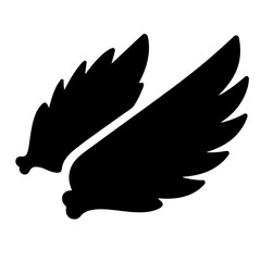 Black Silhouette of Wings, Vector Illustration Design Element