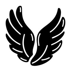 Black Wing Pair, Vector Illustration, Design Element