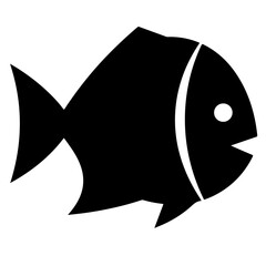 Black silhouette fish illustration, vector graphic design element
