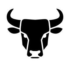 Black Bull Head Silhouette, Vector Illustration, Strong, Powerful Design Element