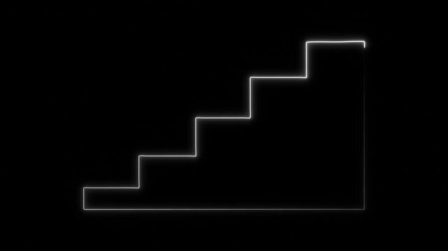 Glowing down business graph arrow and black background .