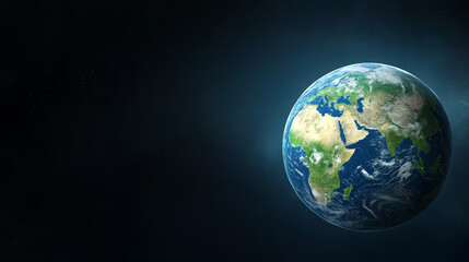 Fototapeta premium A stunning view of Earth from space, showcasing its diverse landscapes and vibrant colors against the backdrop of the cosmos.