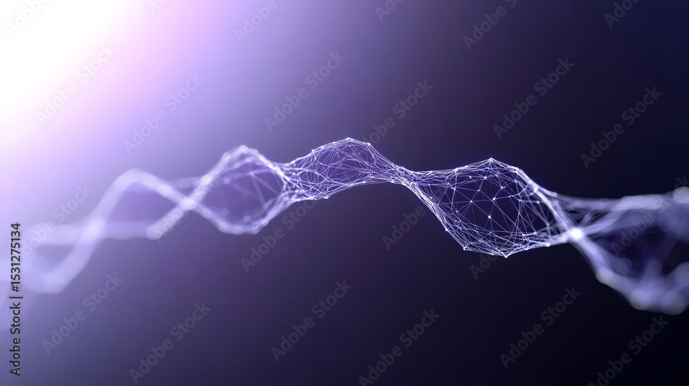 Poster Abstract representation of waves in a digital space, showcasing intricate lines and structures for scientific concepts or technology.