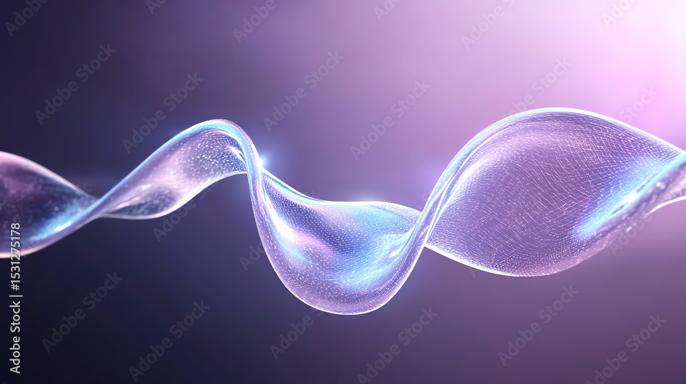 Aufkleber Abstract wave forms with soft lighting creating an ethereal atmosphere, perfect for backgrounds and digital design projects.