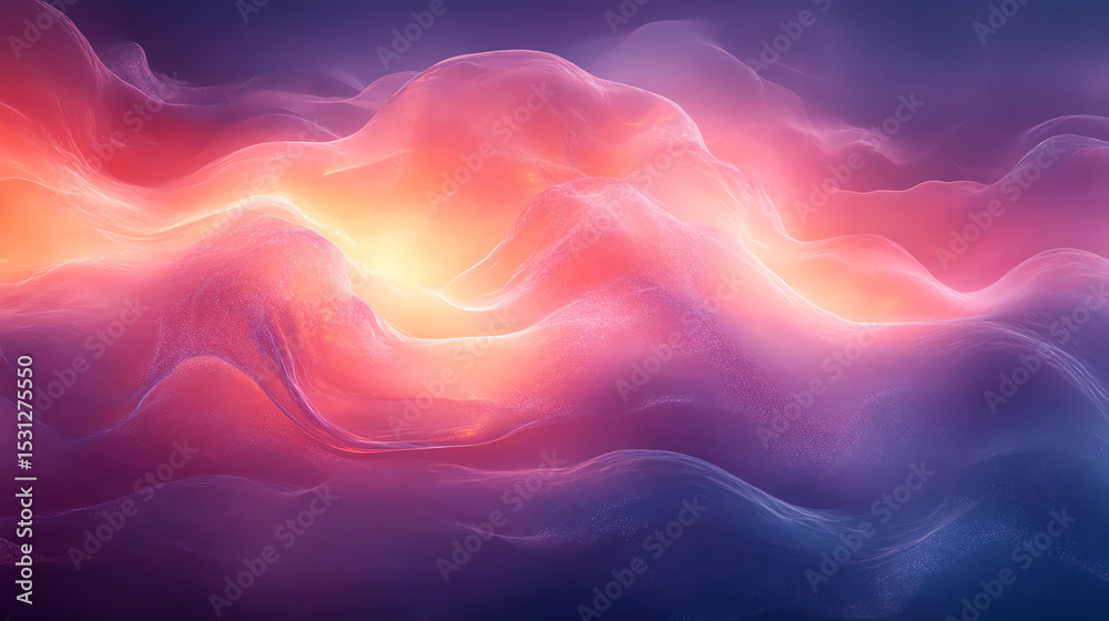 Poster an ethereal swirl of vibrant colors creating a dreamlike abstract landscape, perfect for backgrounds